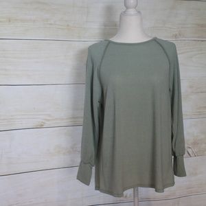 Bubble Sleeved Top in Mint